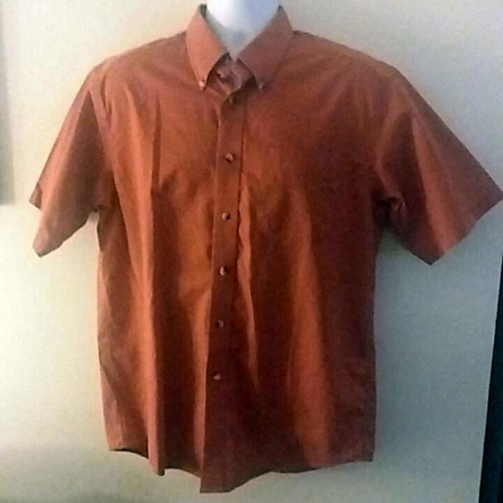 L.L.Bean Wrinkle Resistant Burnt Orange M Shirt